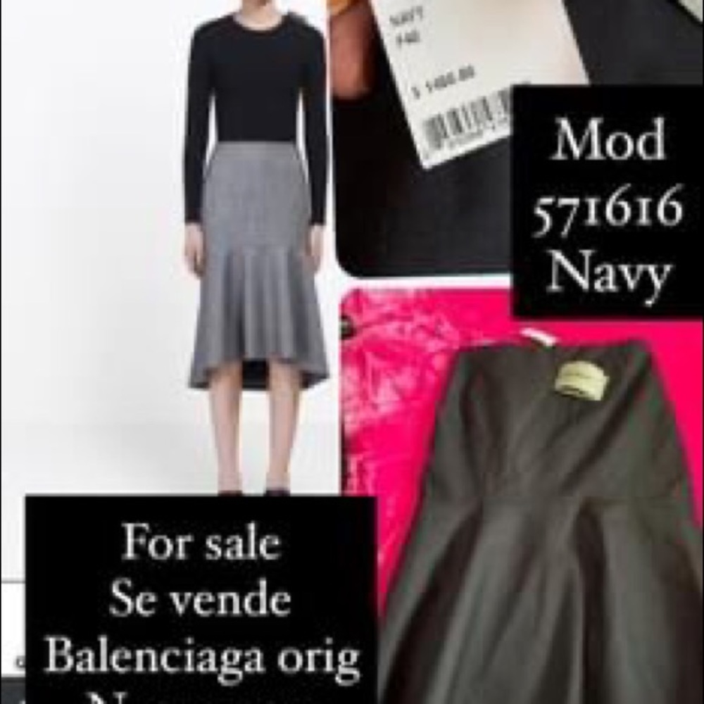Brand new with tags Balenciaga mid skirt navy size 40 European. 10 usa
